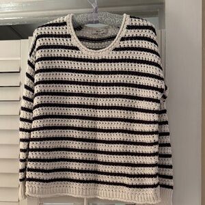 Madewell Women's Knit Sweater - Cream and Navy